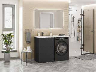 Напольная тумба под раковину Brevita Grafit 120 L УТ000012545 Графит матовый